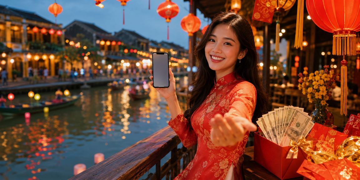 Người chơi nhận thưởng bonus tại Hội An